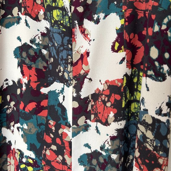 BCBG MaxAzria Green/Multicolor Print Kelly Ruffled Off-The-Shoulder Dress Size 0 - Picture 8 of 9